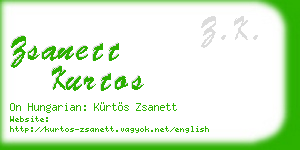 zsanett kurtos business card